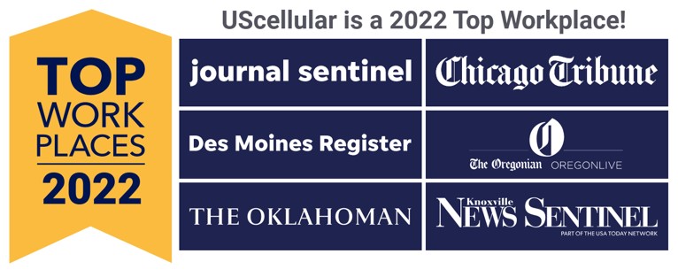 US Cellular top workplace of 2022 in journal sentinel, chicago tribune, the oregonian, des moines register, the oklahoman, and knoxville news sentinel