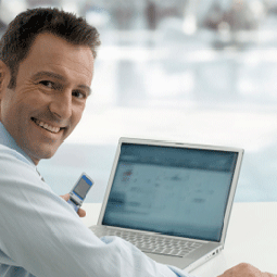 Man on his computer
