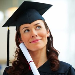 graduate looking thoughtful