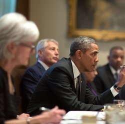 Obama in a cabinet meeting