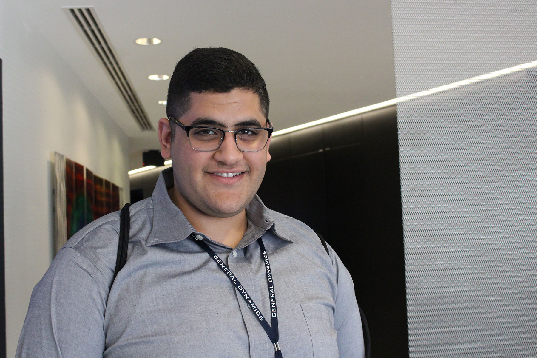 man at a conference