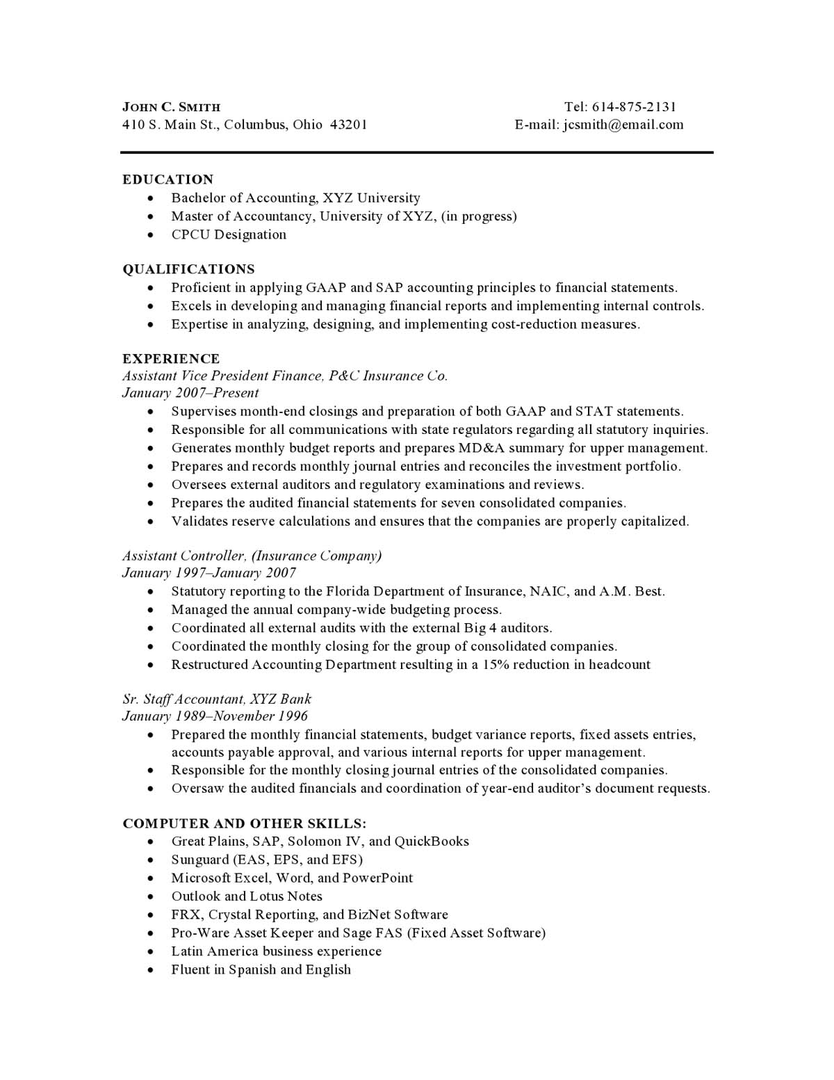 Company Resume Template from media2.vault.com